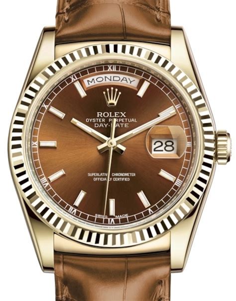 rolex day date leather strap|rolex day date with diamonds.